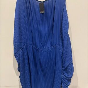 Eloquii Pleated Cobalt Blue Top